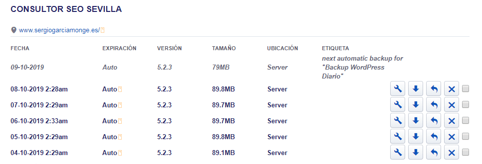 copias seguridad slojared hosting